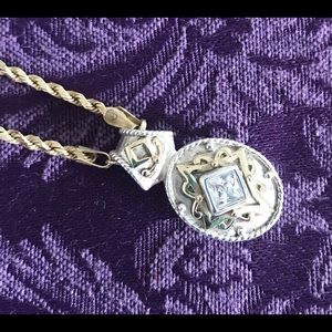 Pendant Byzantine Style Gold & Silver